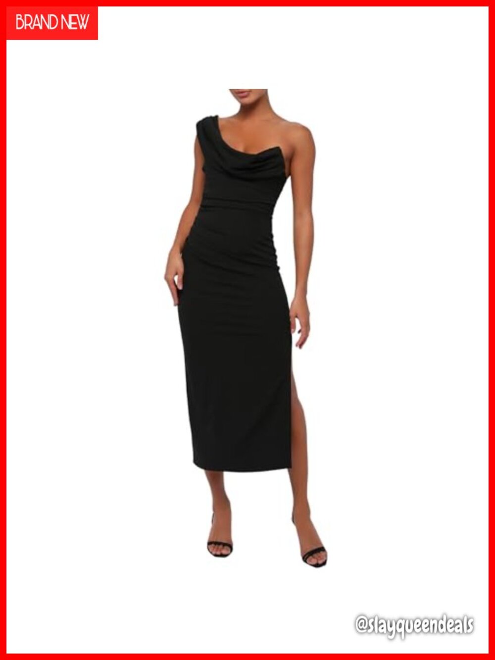 Lulus Scarlett Crepe One Shoulder Bodycon Midi Dress